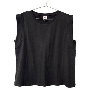 Wiholl Boxy Tank Top Size XL Sleeveless Crewneck Black Everyday Wear Casual NEW
